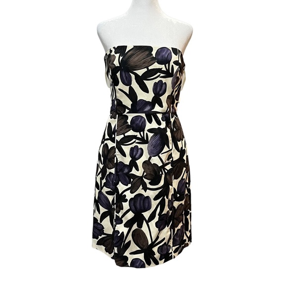 Banana Republic Floral Strapless Mini Dress Size 10 - Picture 5 of 10